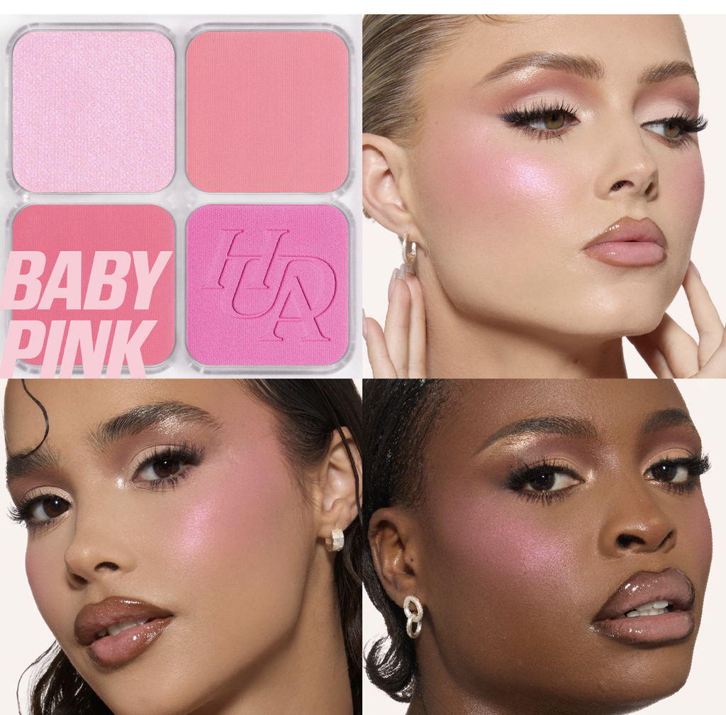 Filter Blurring Blushlighter Palette BABY PINK from Huda Beauty باليت أحمر الخدود لون بيبي بينك من هدى بيوتي