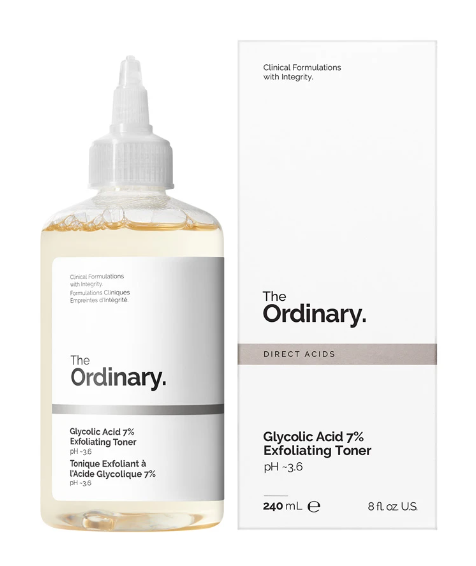 ذا اورديناري تونر حمض الجليكوليك 7% 240 مل
 - The Ordinary 
 Direct Acids Glycolic Acid 7% Exfoliating Toner  240ml