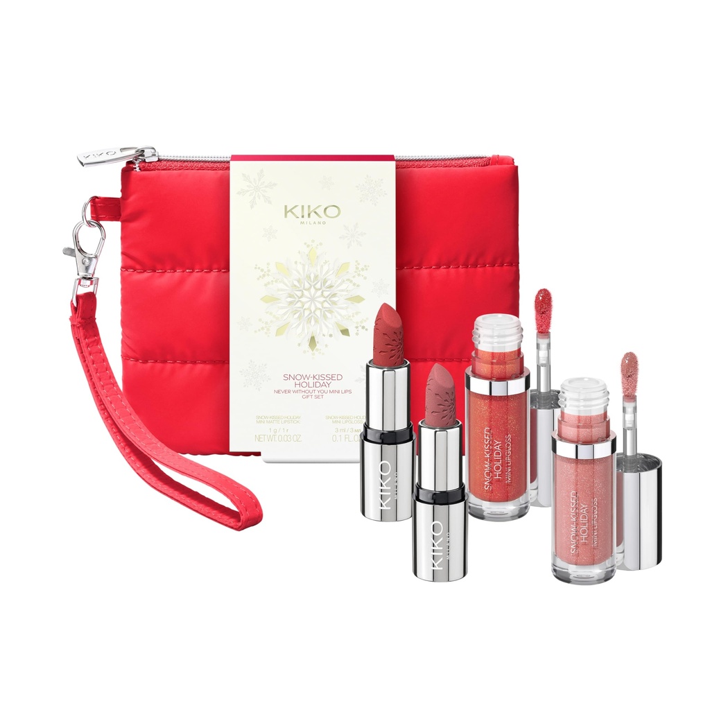 KIKO Milano SNOW-KISSED HOLIDAY NEVER WITHOUT YOU MINI LIPS GIFT SET - Make-up Set - كيكو ميلانو مجموعة هدايا أحمر شفاه ميني ليبس "سنو كيسد هوليداي نيفر ويثاوت يو" 