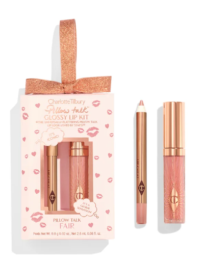  Charlotte Tilbury Pillow Talk Glossy Lip Kit - شارلوت تيلبري مجموعة ملمع الشفاه "بيلو توك"