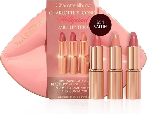 Iconic Mini Lip Trio Charlotte Tilbury - مجموعة أحمر الشفاه شارلوت تيلبوري