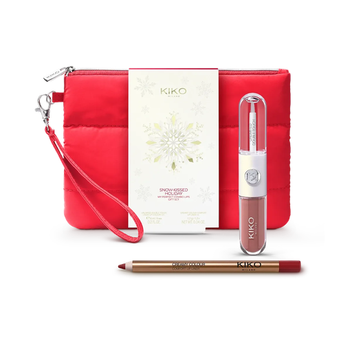 KIKO MILANO Snow-Kissed Holiday My Perfect Combo Lips Gift Set (01 Cinnamon Star) مجموعة هدايا للشفاه من كيكو ميلانو (درجة 01 Cinnamon Star)